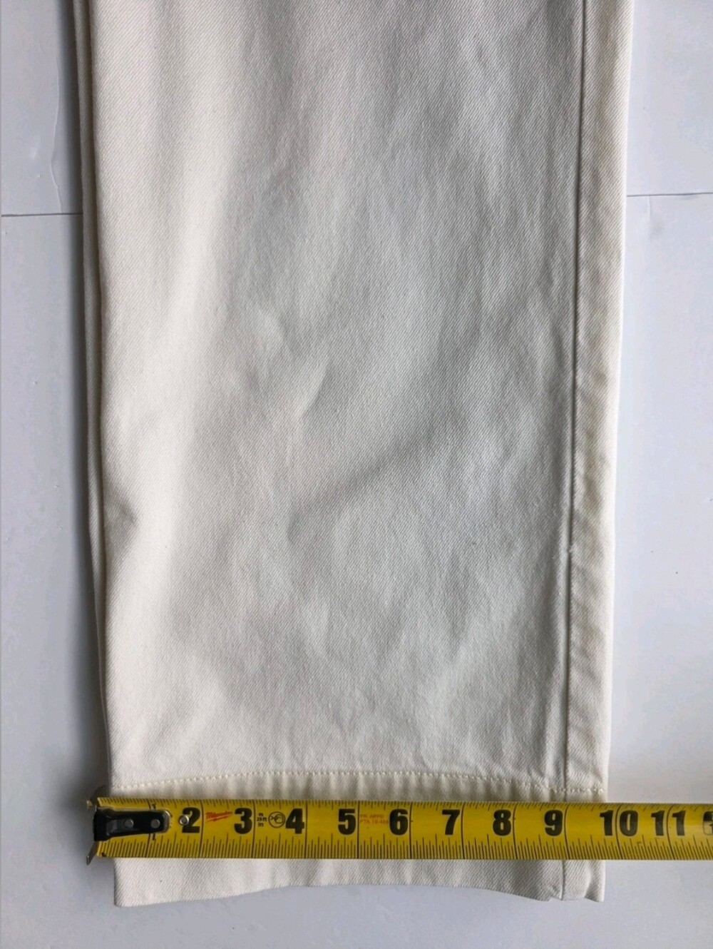 Tory Burch Button Detail Cropped Wide Leg Sailor Pants in Ivory Heavy Denim Sz 4 - Picture 14 of 15